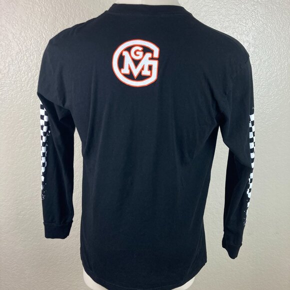 GasMonkey Garage Long Sleeve Graphic Black Checkered Sleeves T-Shirt Size L USA - Picture 6 of 10